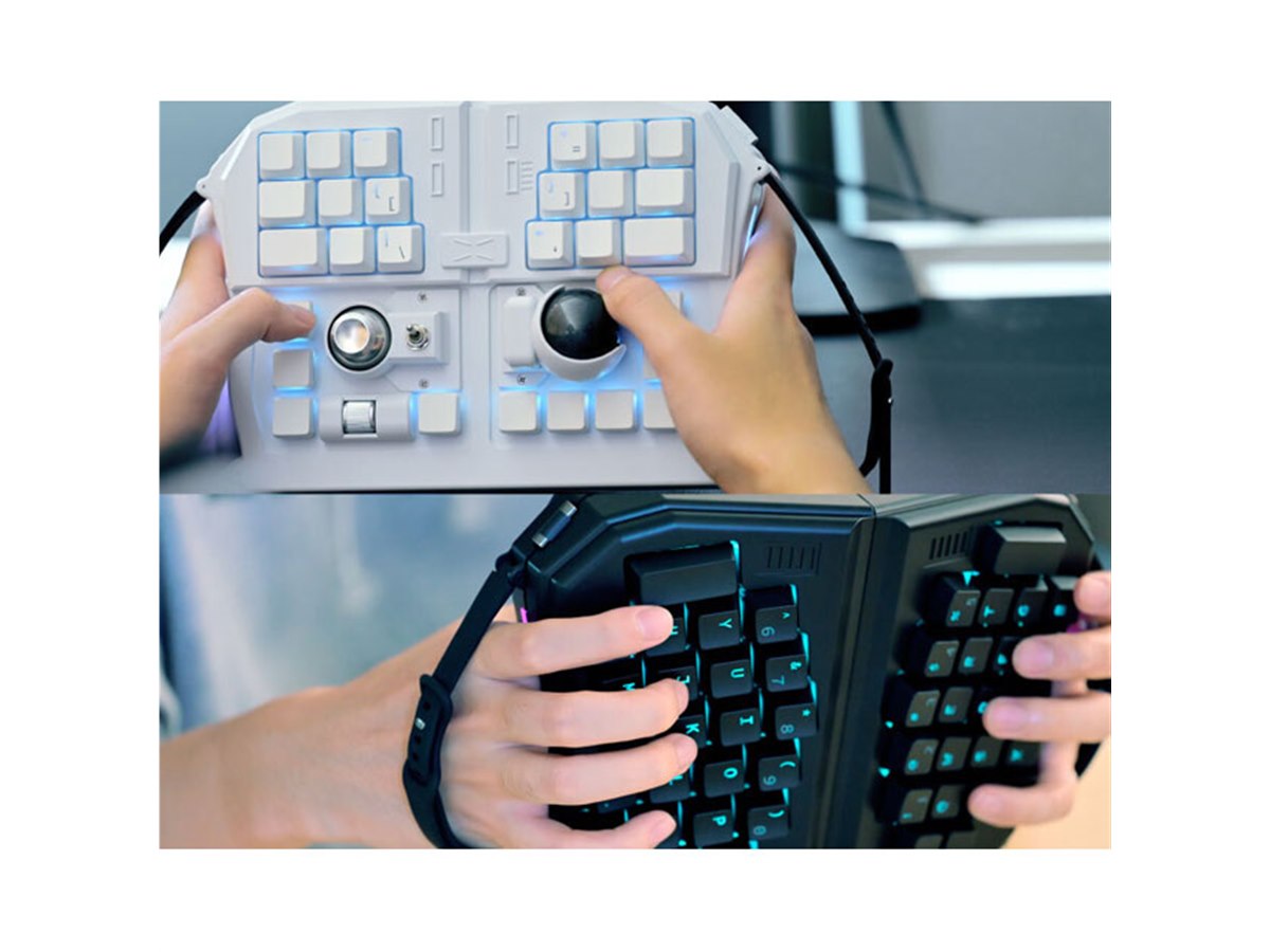 ビックカメラ、両手で握ってタイプできる変形キーボード「GrabShell