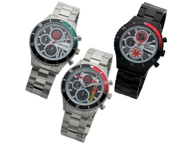 仮面ライダー クロノグラフ腕時計」発売、1号/X/ストロンガーの全3種