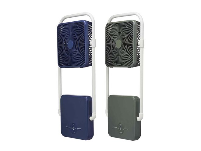 ドウシシャ、折りたたみ式扇風機「充電式フォールディングファン