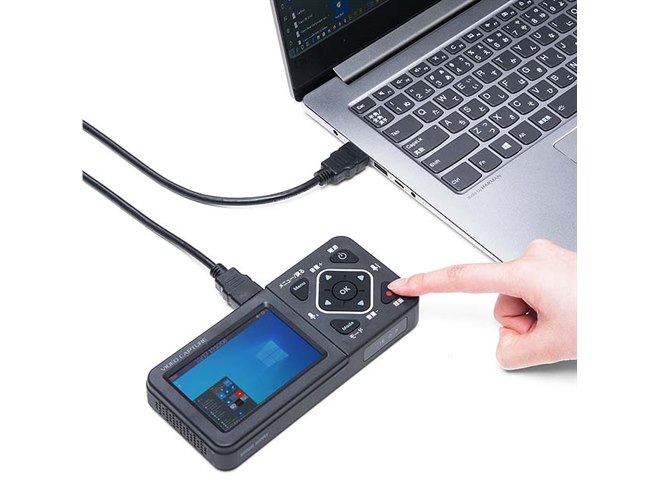 サンワ、3.5型の液晶画面付きのビデオキャプチャー「400-MEDI034