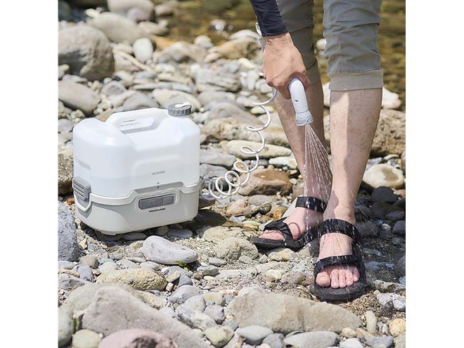アイリスオーヤマ、電源・水道不要で使える「充電式ポータブル
