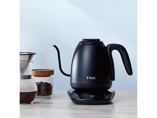ティファール、8段階で温度設定できる電気ケトル「カフェ ロック