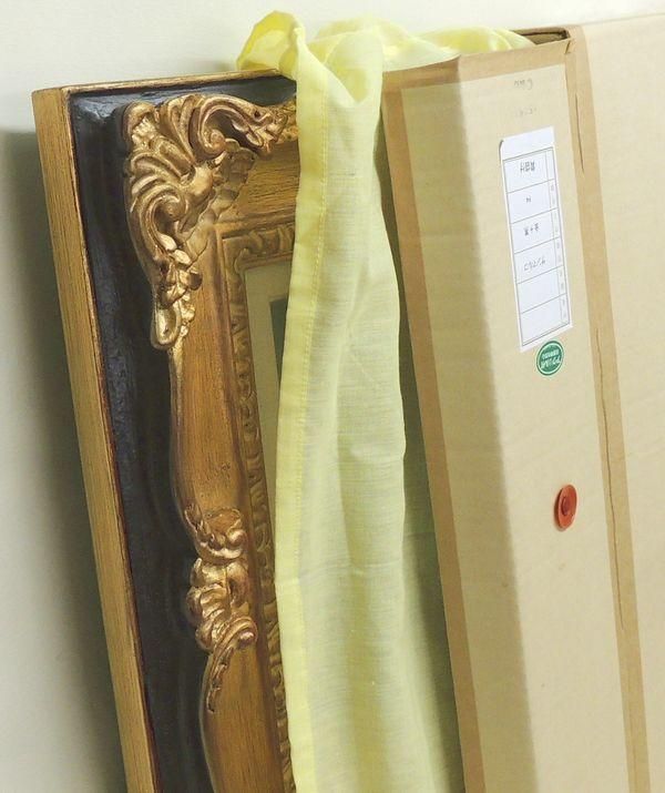 サンマルコ 金+黒 F25号 高級油彩額縁 アクリル板仕様 受注生産品