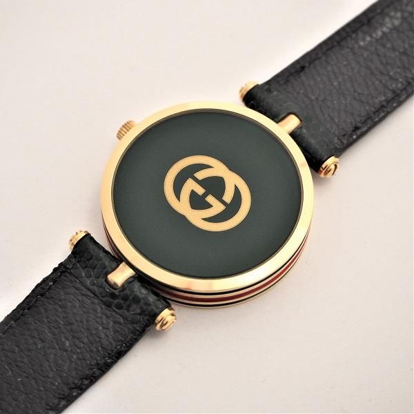 中古】GUCCI（グッチ） シェリーライン クォーツ グリーン×ホワイト