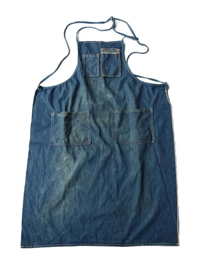 50s UNKNOWN DENIM APRON | 古いデニム素材のエプロン - MATIN