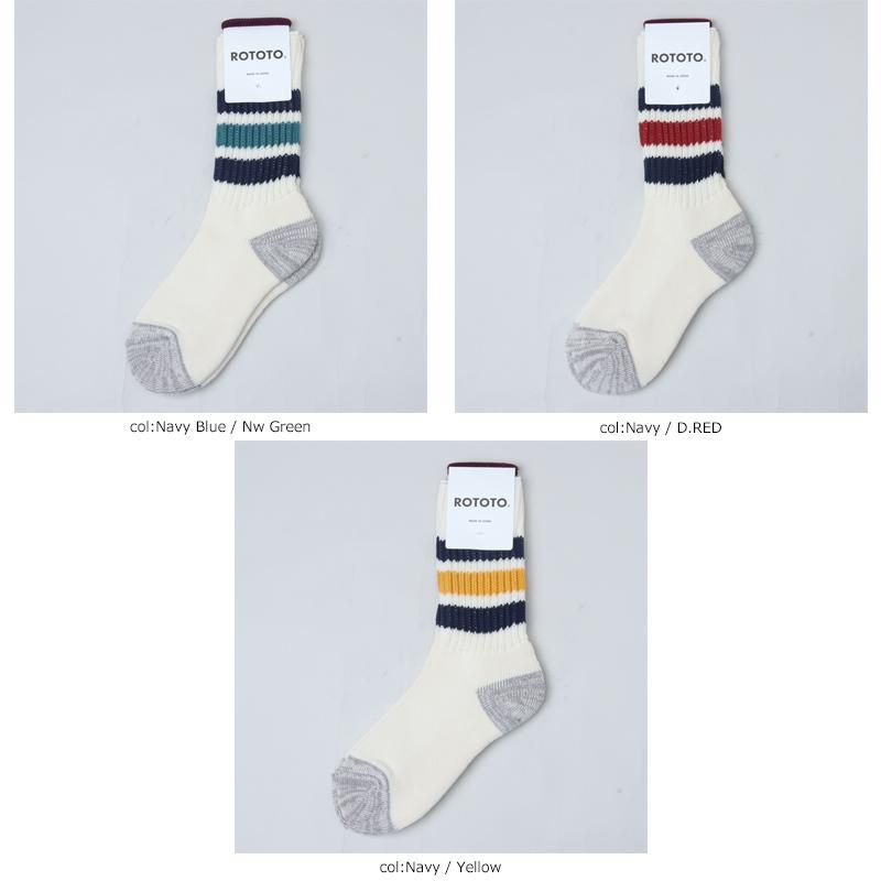 RoToTo (ロトト) COARSE RIBBED OLDSCHOOL CREW SOCKS / コースリブ