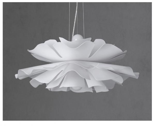 LASHA】フラワーデザインペンダントライト ホワイト 2灯（W400mm