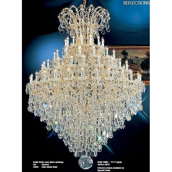 LA LUCE】大型クリスタルシャンデリア 105灯 ゴールドorクローム(W1800