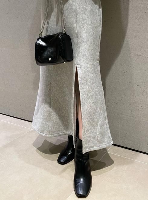 snidel （スナイデル）スクエアショートブーツ 23秋冬.【SWGS241603