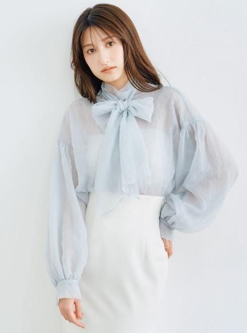 COCODEAL (ココディール）シアーリボンブラウス 25春夏.【75218252