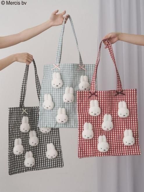 merry jenny (メリージェニー)ギンガムもこもこmiffyトート 25秋冬