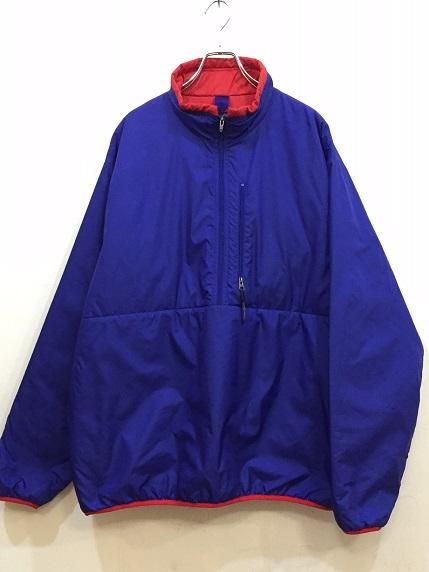 01sパタゴニア パフボールプルオーバー コバルト×フレンチレッド