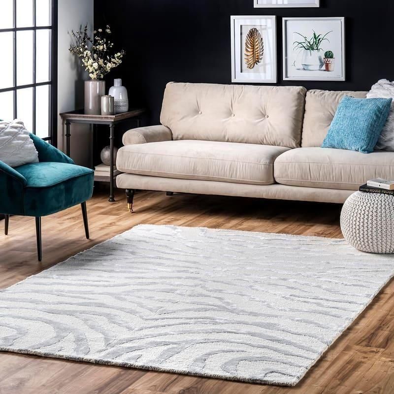 エレガントゼブラ柄ラグ|モダンデザイン - ラグ 絨毯 カーペット専門店