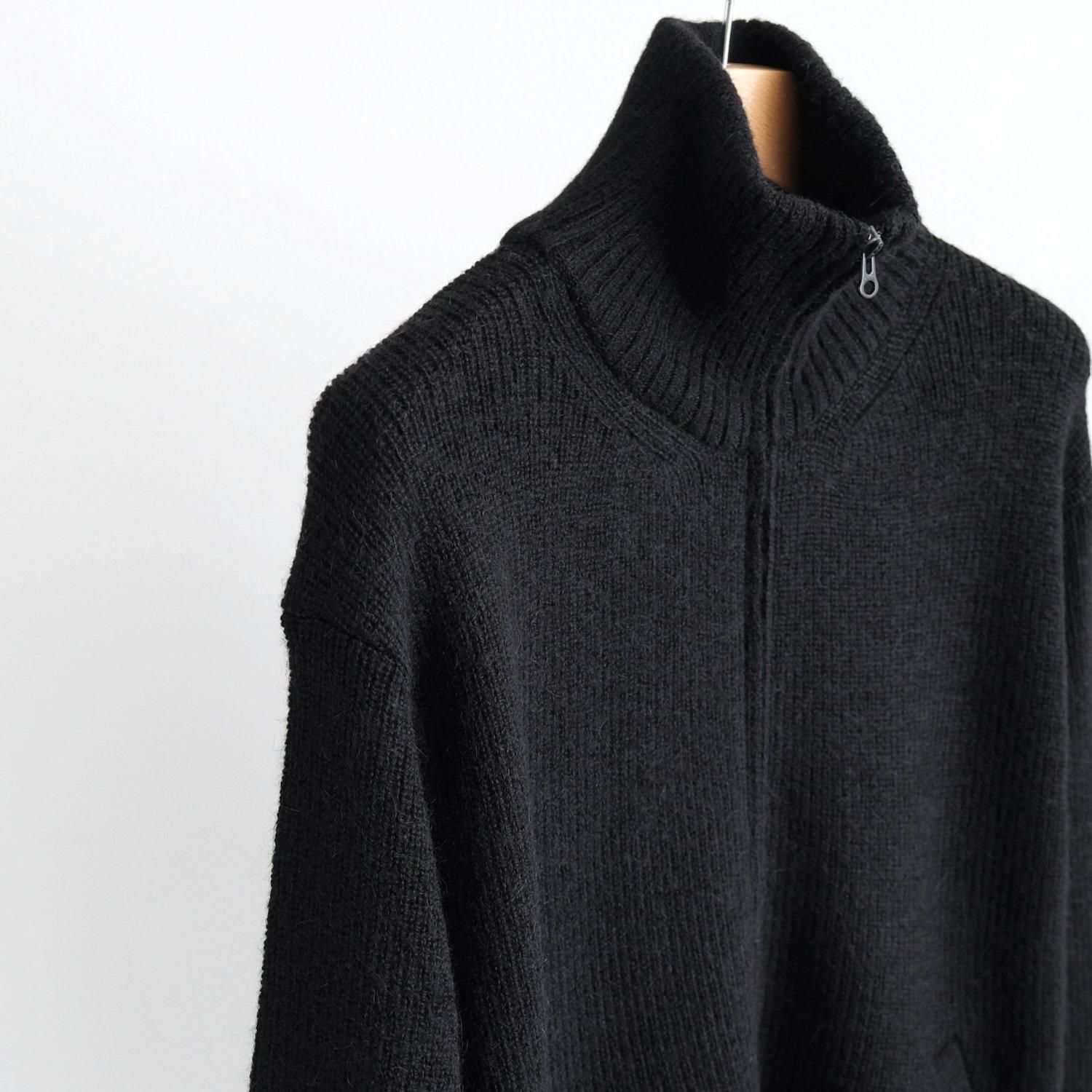 HIGHLAND WOOL ALPACA DRIVERS KNIT [BLACK] - WUNDER 大阪 セレクト