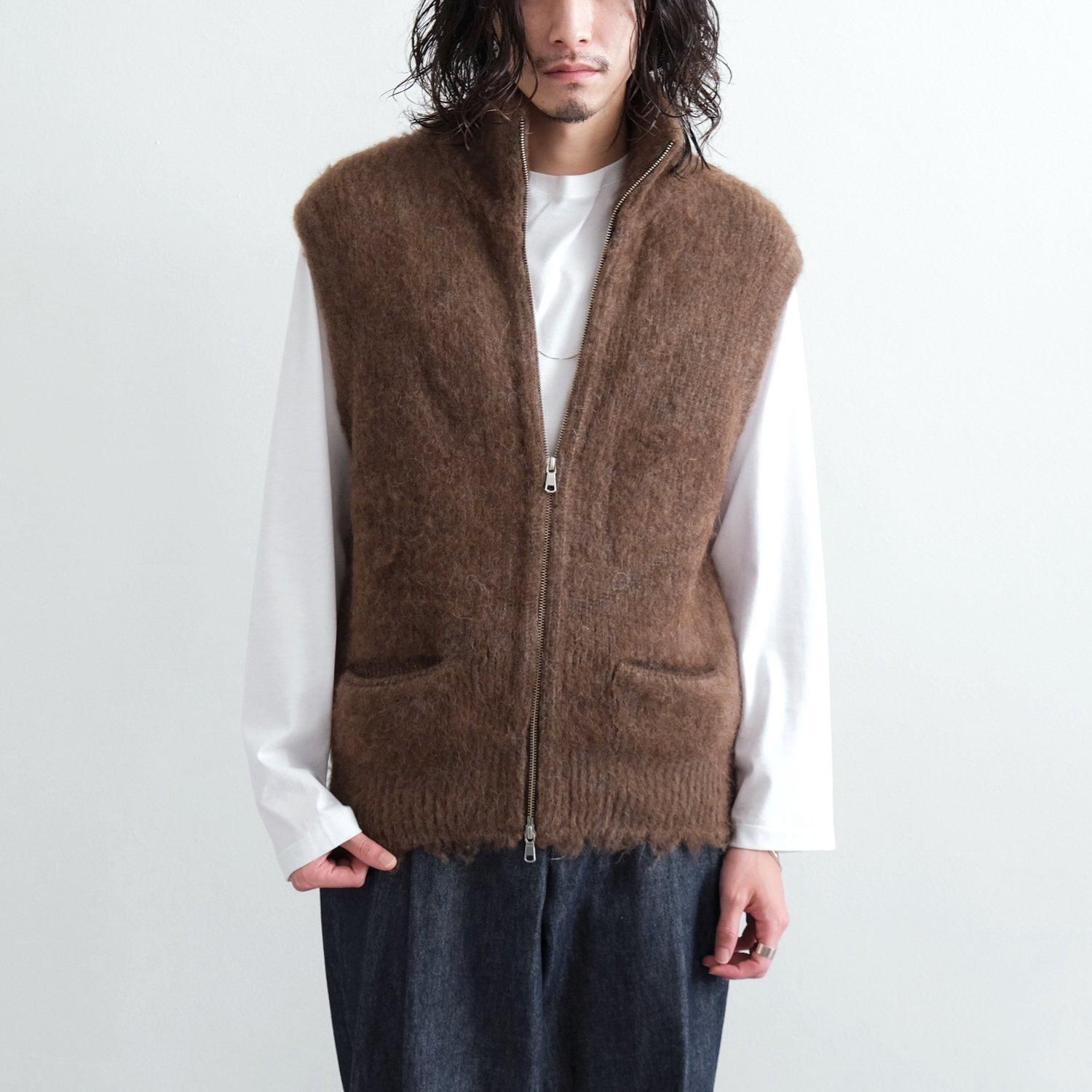 畔ひょっとこ起毛 JIP VEST [BROWN] - WUNDER 大阪 セレクトショップ