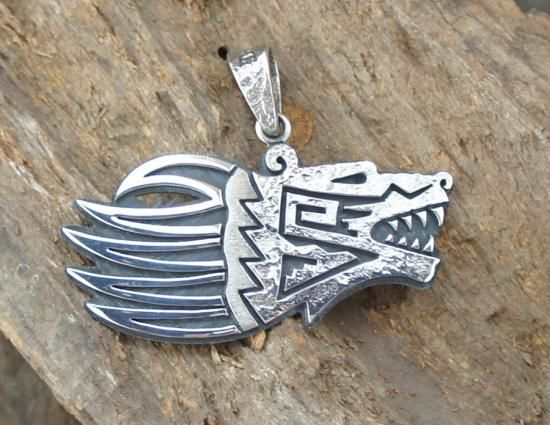 Hopi Ruben Saufkie Tufa Cast and Overlay Pendant - 練馬の