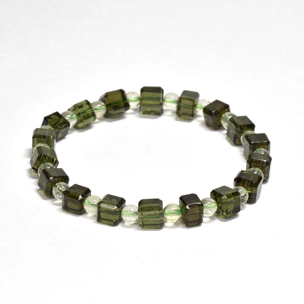 モルダバイト&リビアングラス ブレスレット #ML0801 - プレミアム