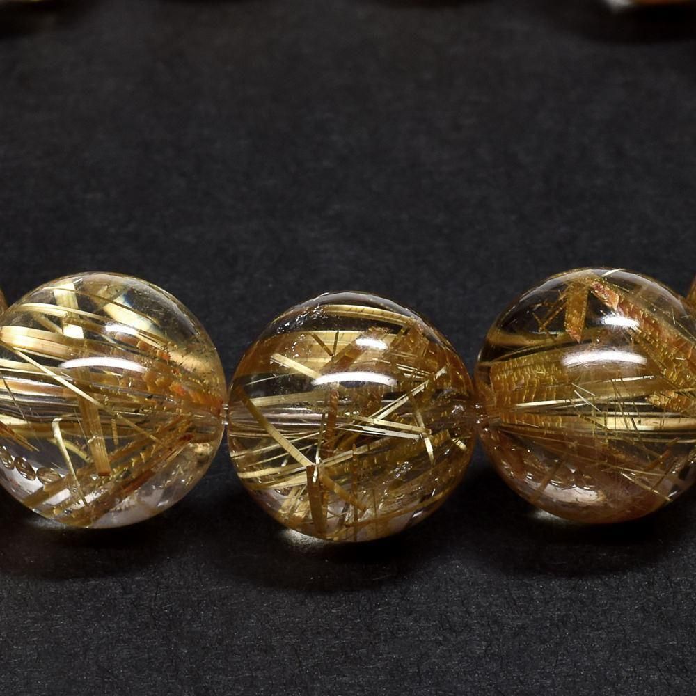 高品質] タイチンルチルクォーツ ブレスレット 12mm #NL891