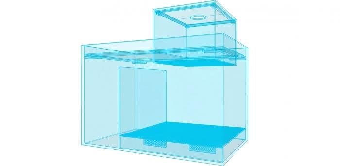 ウールボックス付き塩ビろ過槽 W450×D300×H400 - オーダーメイド水槽は