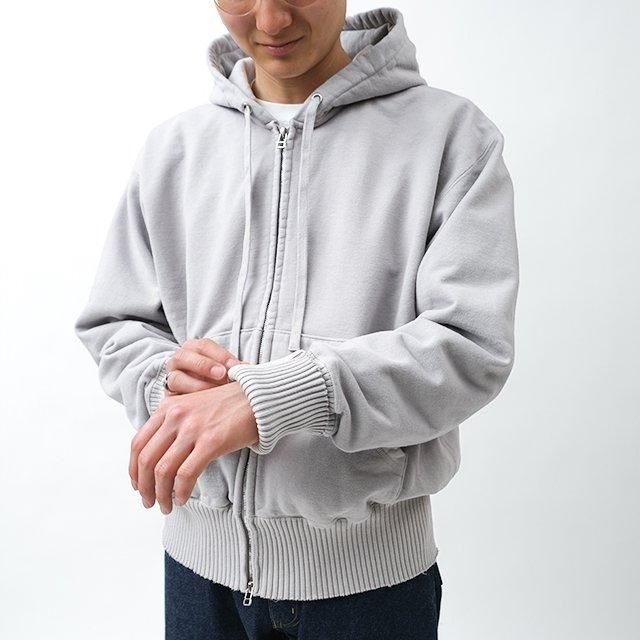 Perfect ribs Basic Zip Hoodie #Gray [PR512015]｜Silver and Gold