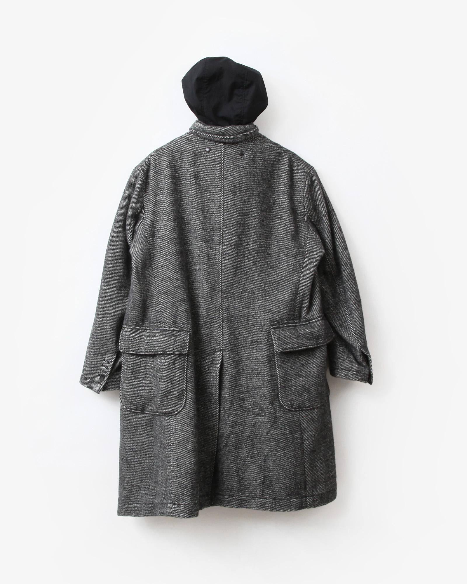 Engineered Garments Chester Coat - Wool Shaggy Twill #Black [RV207
