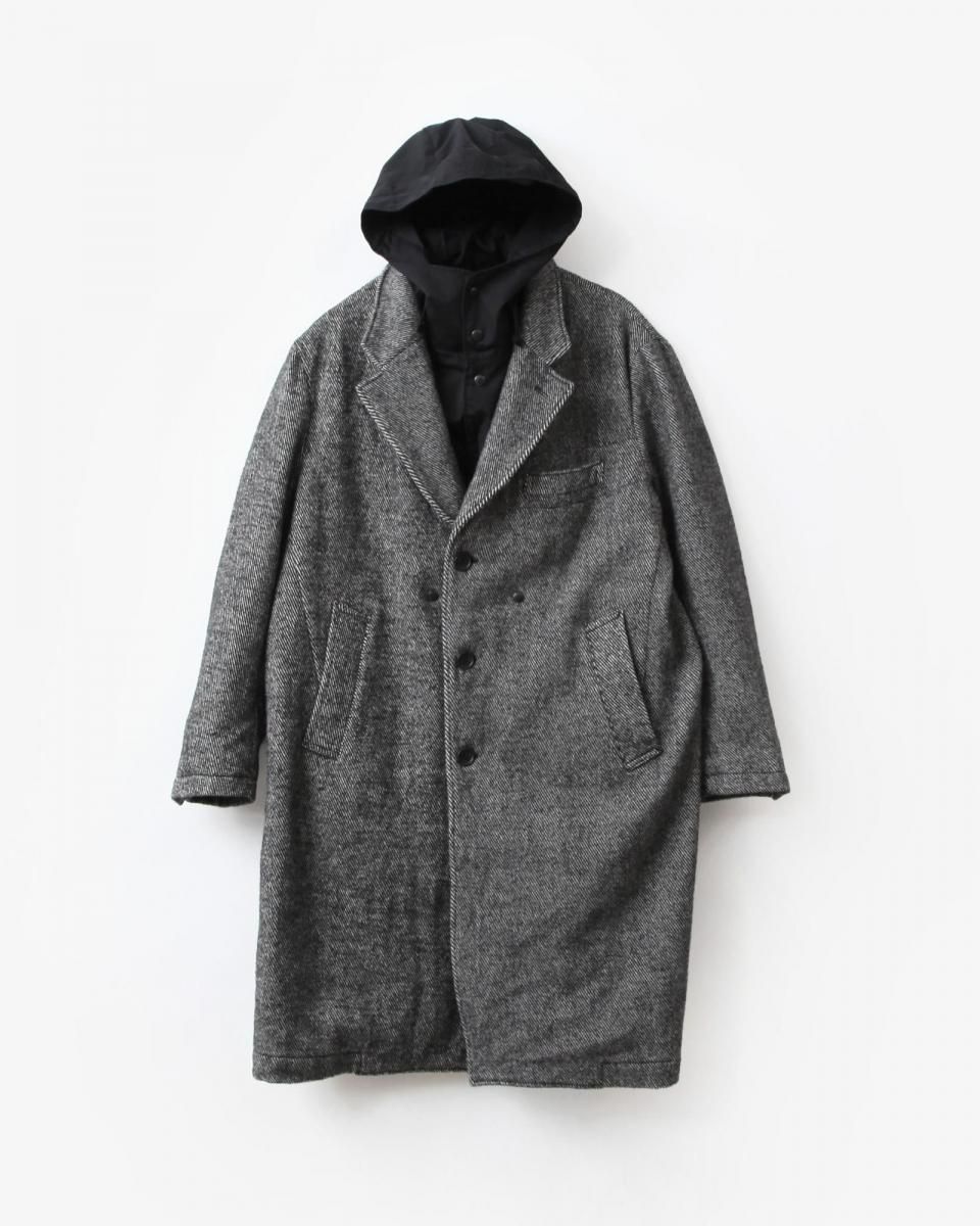 Engineered Garments Chester Coat - Wool Shaggy Twill #Black [RV207
