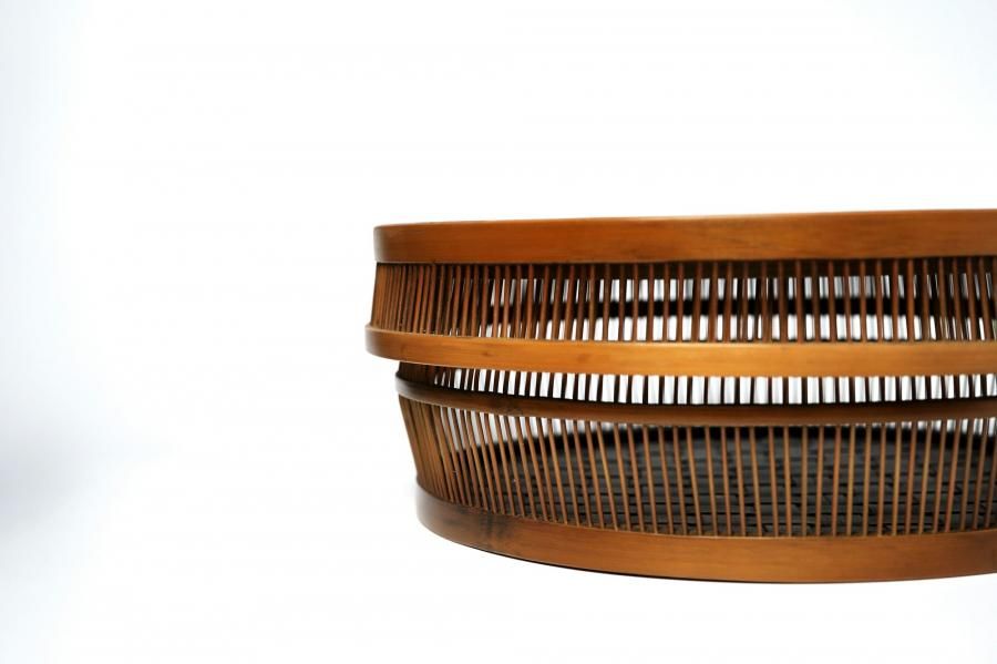 茶櫃(ちゃびつ) 市松（丸） - 駿河竹千筋細工 【公式】 駿河竹千筋細工