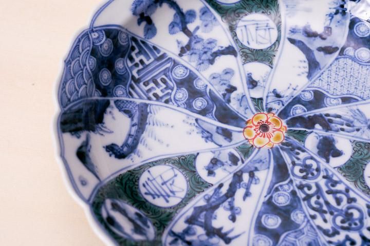 宮内庁御用窯】6号皿揃 色絵祥瑞/山本長左 （木箱入り） - 和食器の