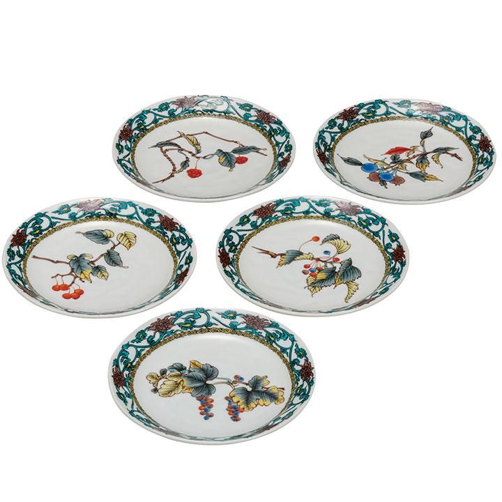 5.5号皿揃 山の幸絵変り