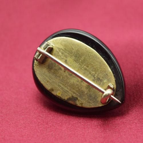 アンティーク ジェット シードパール ブローチ - - GALLERY AURA