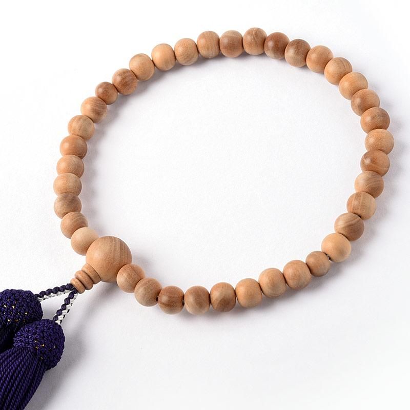 全宗派】 片手念珠・略式数珠 白檀(女性用/玉径8ミリ) - 仏壇仏具なら