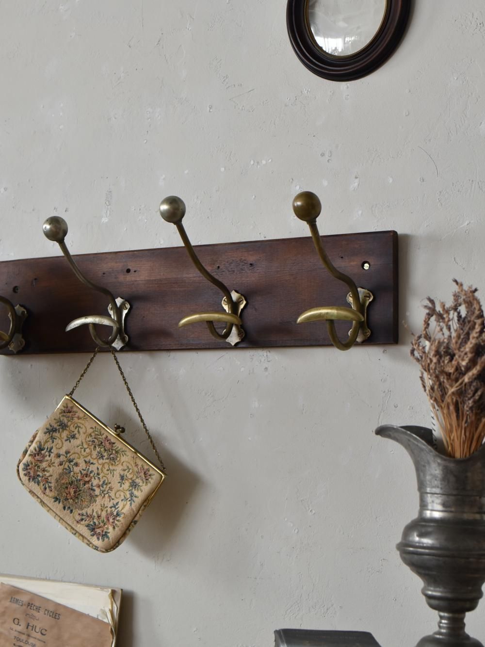フランスアンティーク建具 4連フック.4 コートフック