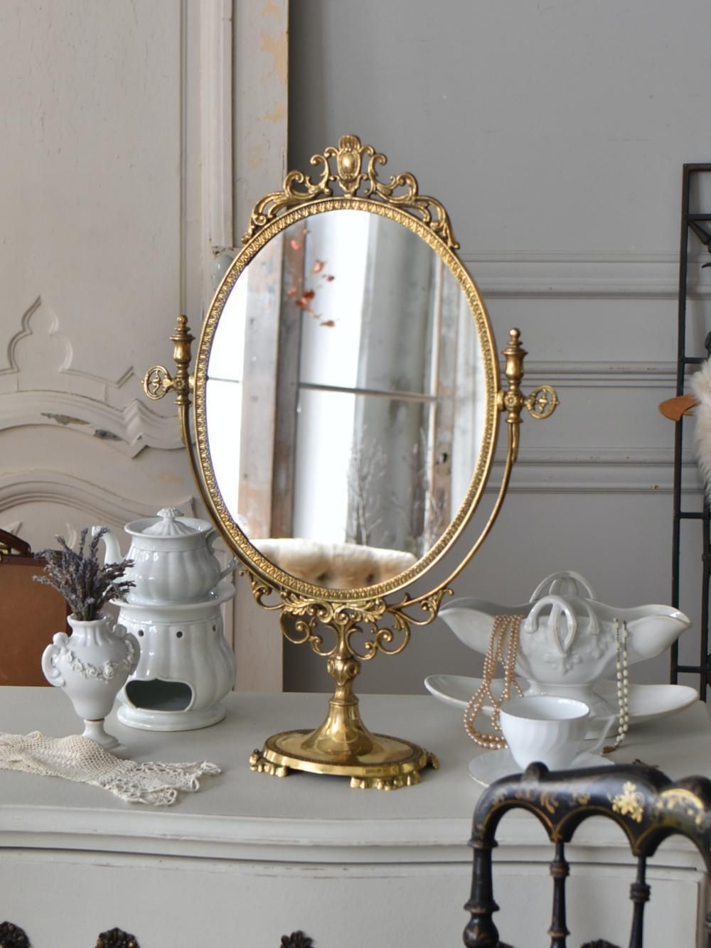 スタンドミラー.26 フランスアンティークインテリア フレンチミラー 鏡