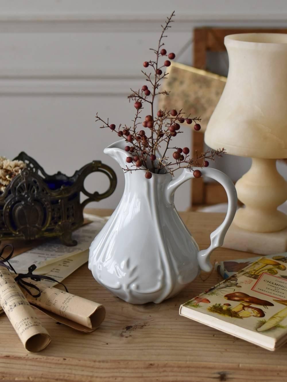 アンティークピシェ.16 フランスアンティーク雑貨 白磁器 フラワー