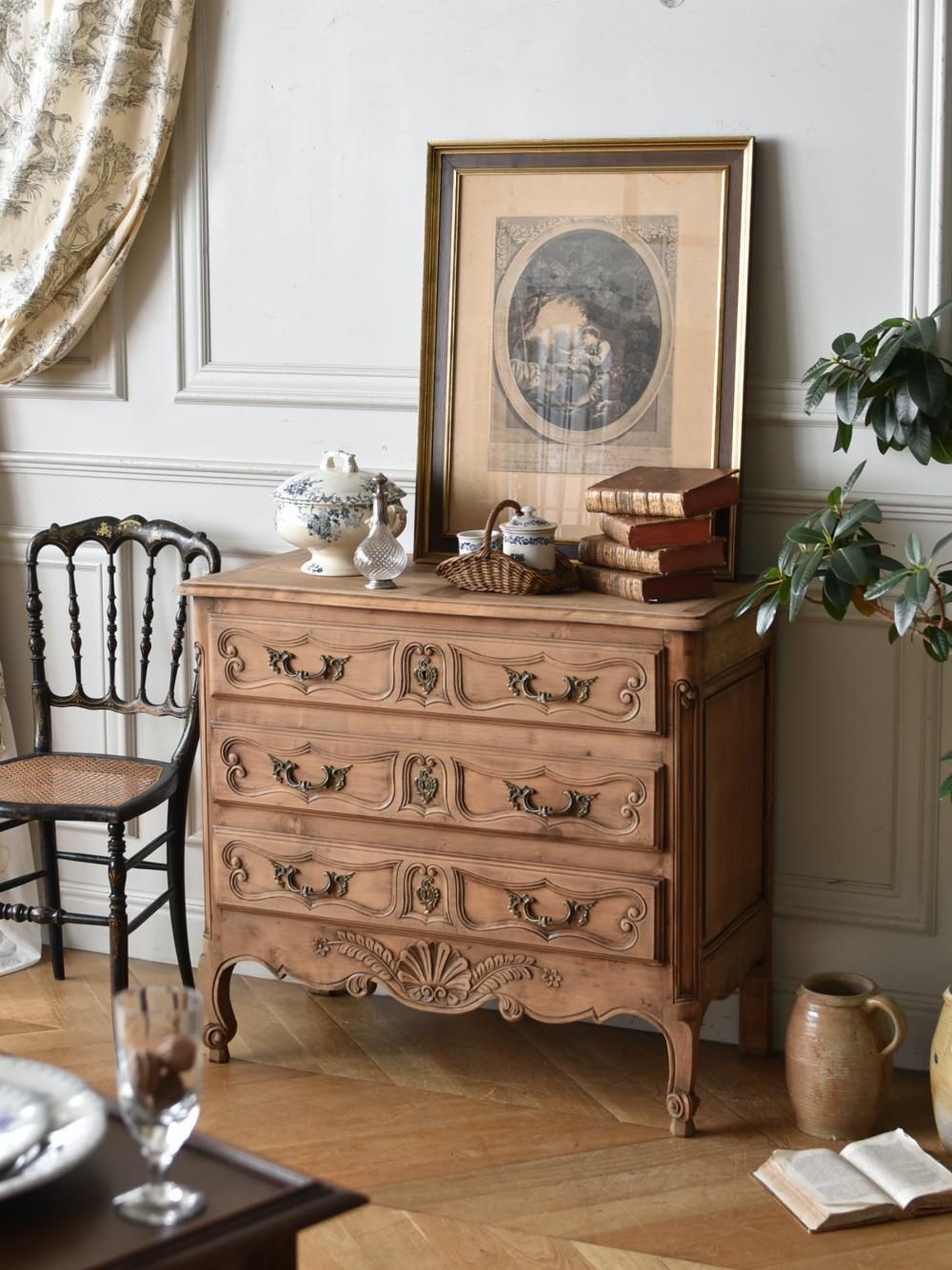 アンティーク3段チェスト.11 フレンチチェスト 剥離 フランス