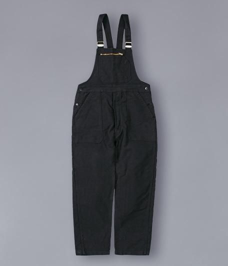 モールスキンフレンチワークオーバーオール［Overdye / BLACK
