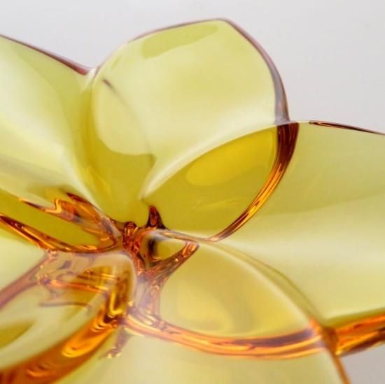 バカラ 置物 ○ ブルーム オレンジ 花 クリスタル フラワー