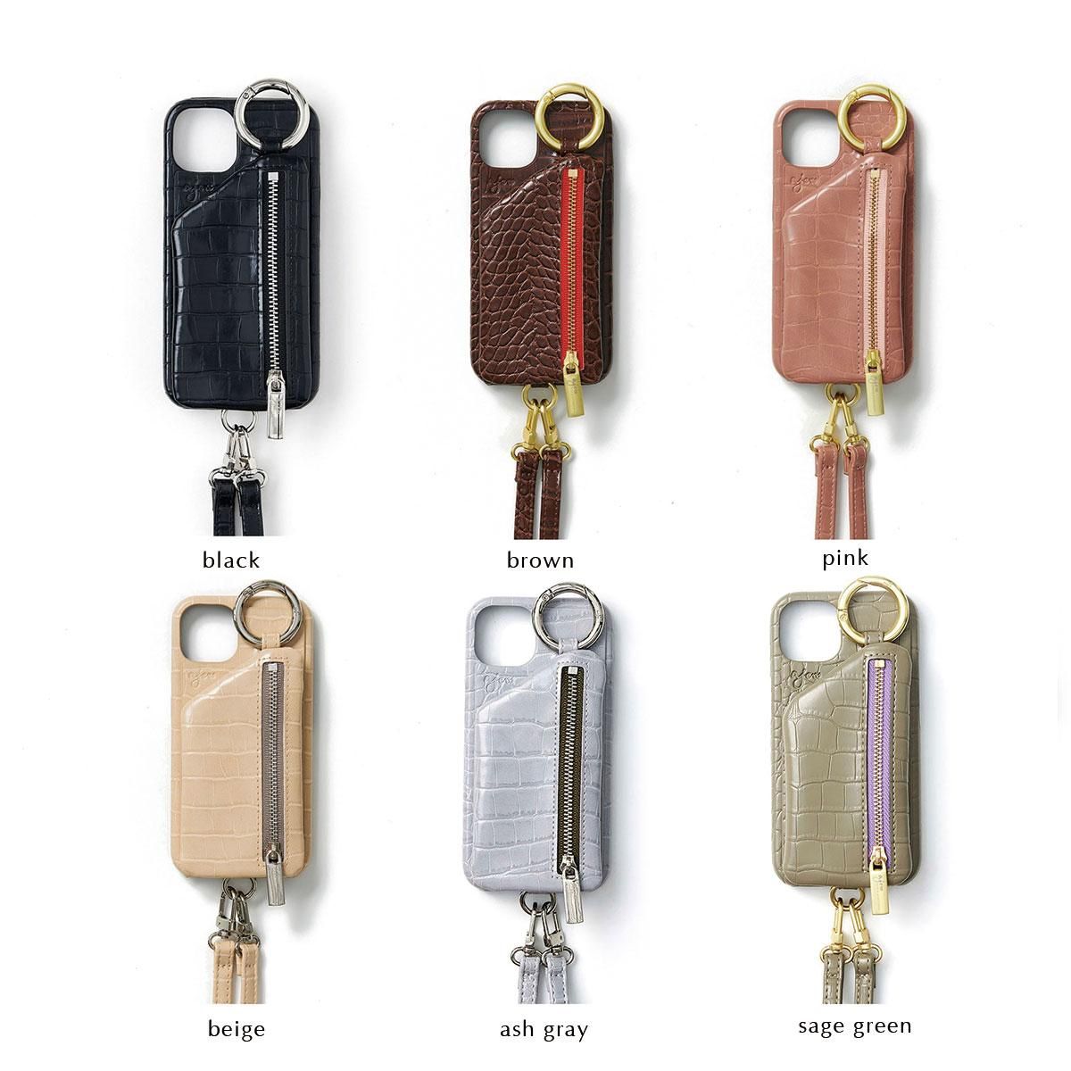 croco case | iPhone14.16e共通対応 / black - ajew