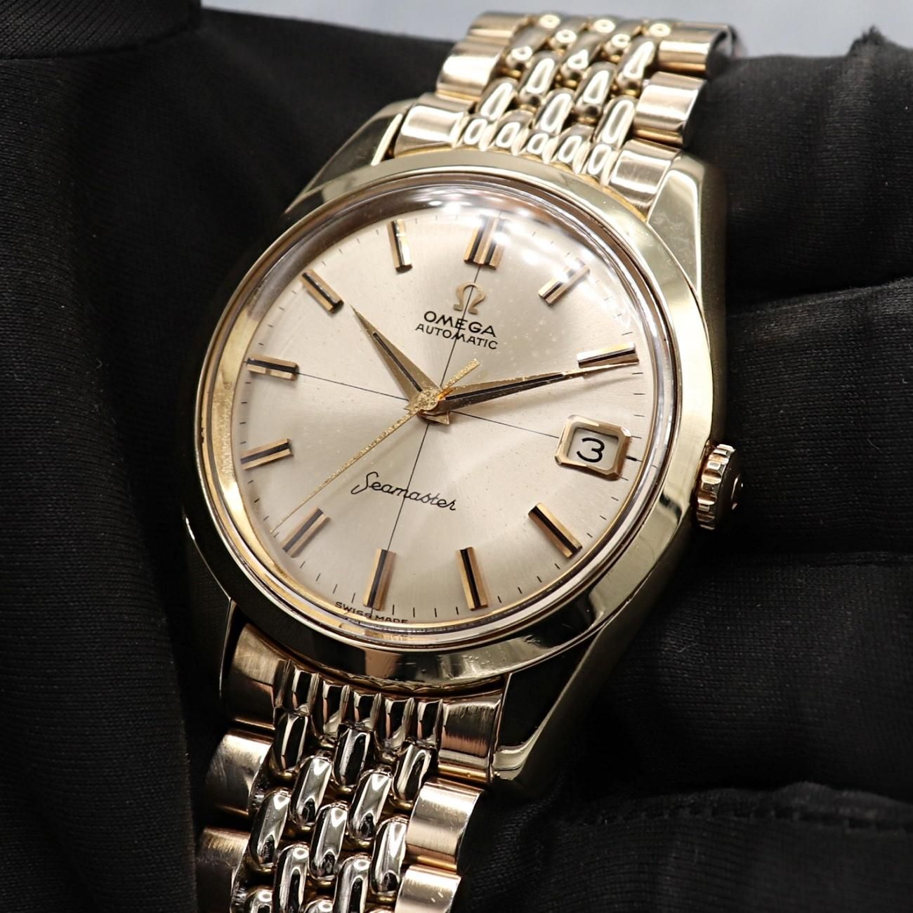 1963年 アンティーク オメガ シーマスター CAL562 ゴールドキャップ GF