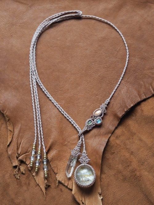 マクラメ編みネックレス ガーデンクォーツ（ミャンマー産）＆ヒマラヤ