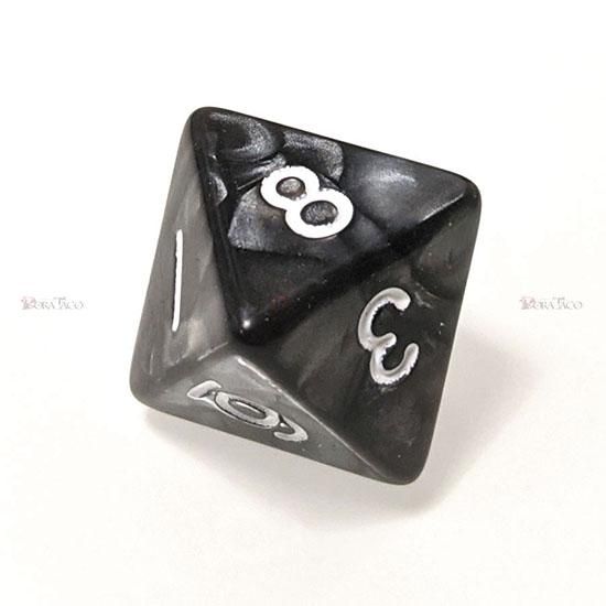 単品◇パール調【黒】8面サイコロ(ダイス) - クトゥルフ神話TRPG
