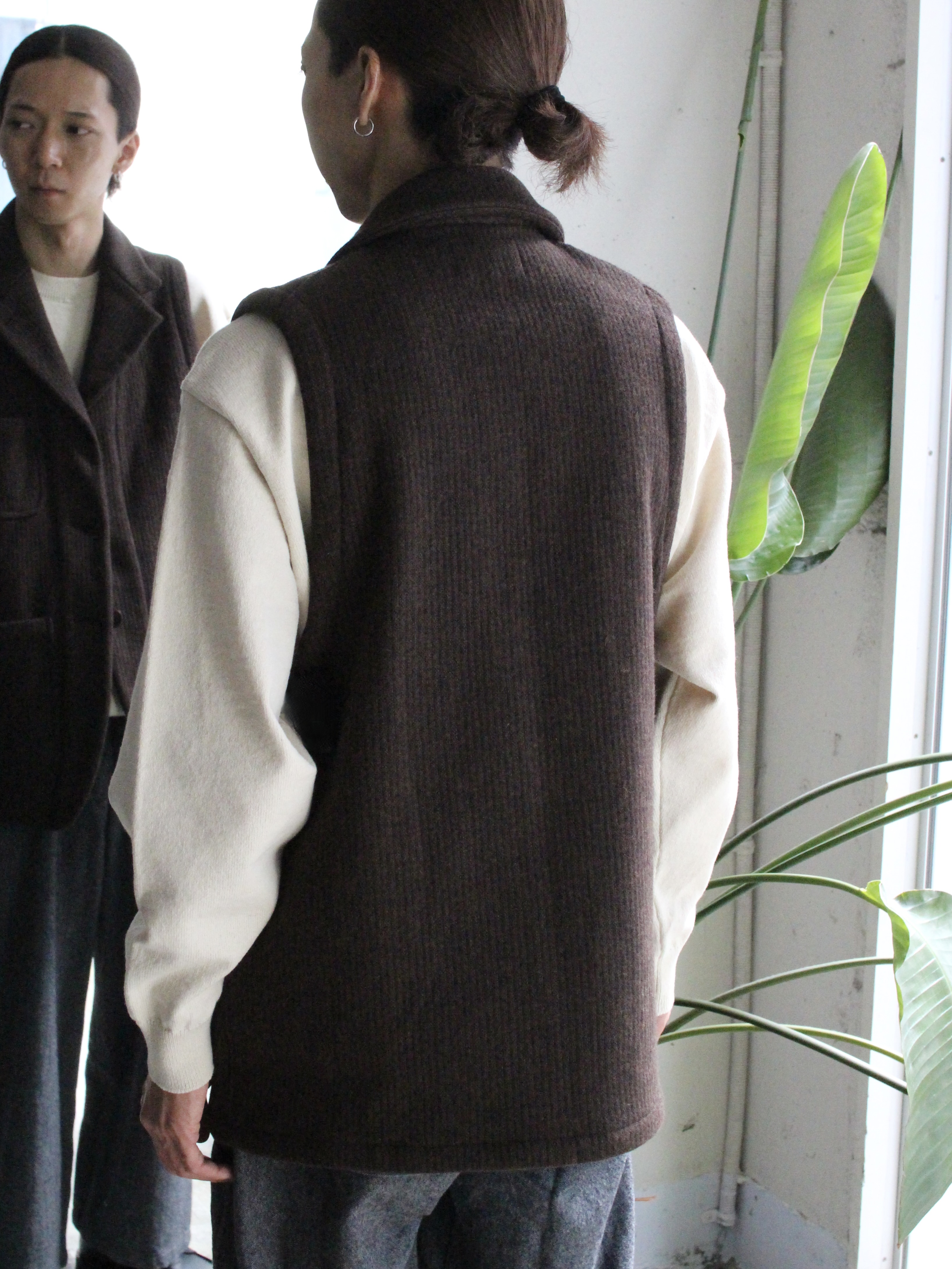 YOKO SAKAMOTO BEACH CLOTH VEST - BROWN - PURAS
