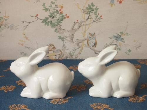 ウサギの陶器置物 - アンティーク食器と雑貨のお店 lincs.［リンクス］