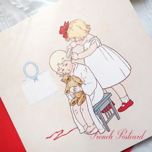 フランス Bigポストカード スクウェア 封筒セット（Peigne cheveux