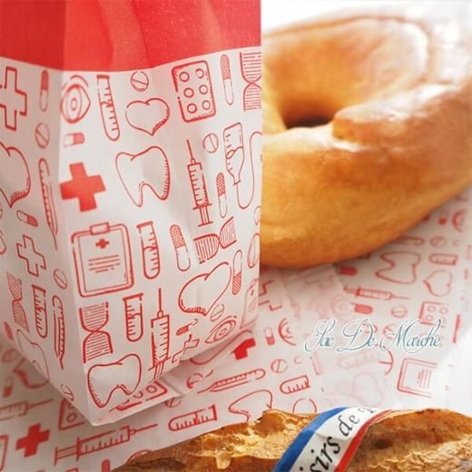 マルシェ袋 ドイツ 海外市場の紙袋（薬局 Bタイプ） 5枚セット