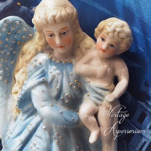 送料無料】フランス 蚤の市より アンティーク 聖水盤 （淡いブルー