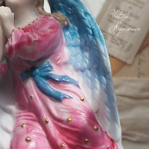 送料無料】フランス 蚤の市より アンティーク 聖水盤 （パステル 天使