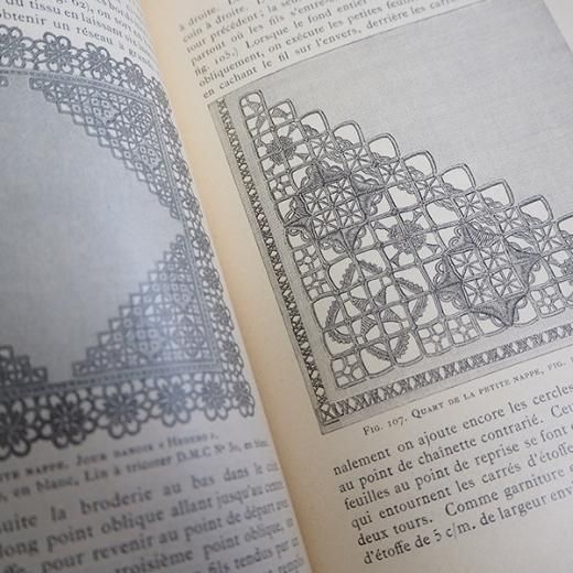 フランス 1930年 D.M.C. 刺繍図案 ドロンワークアンティーク本 LES