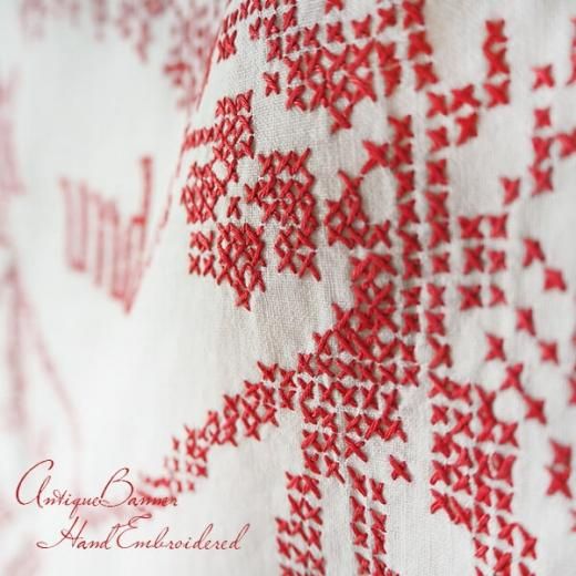 送料無料】ベルギー 1900年代 アンティーク クロスステッチ 手刺繍