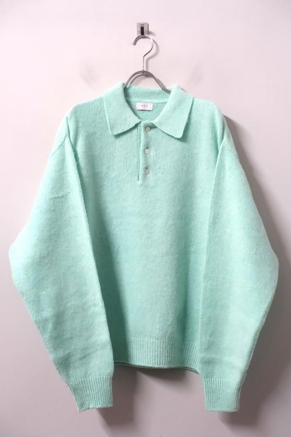 URU(ウル)/KNIT POLO/L.GREEN 通販 取り扱い-CONCRETE RIVER